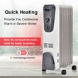 Pemberly Row 1500W Electric Oil Filled Radiator Space Heater Thermostat Room