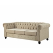 Pemberly Row Linen Fabric Sofa & Loveseat Living Room Furniture Set - Beige