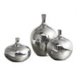 Pemberly Row 3-Piece Transitional Ceramic Vase Set in Silver