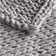 Pemberly Row Farmhouse Acrylic Fabric Chunky Double Knit Throw in Gray
