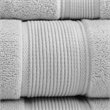 Pemberly Row Contemporary 8-Piece Cotton Towel Set in Silver