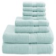 Pemberly Row Contemporary 8-Piece Cotton Towel Set in Light Blue