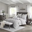 Pemberly Row 9-Piece Cotton Clip Jacquard Comforter Set - Gray