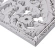 Pemberly Row Wood Botanical Panel Carved Wall Decor in White (Set of 2)