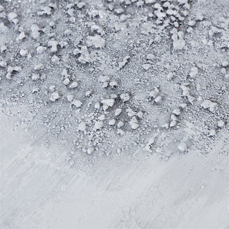 Pemberly Row Wood Glimmer Hand Embellished Canvas Set in Silver (Set of 2)