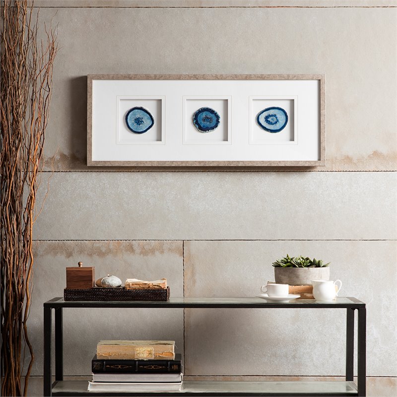 Pemberly Row Modern Real Stone Framed Graphic (4