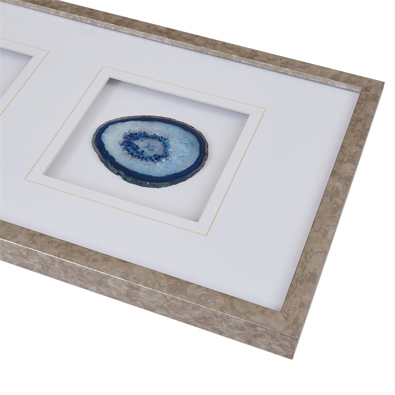 Pemberly Row Modern Real Stone Framed Graphic (4