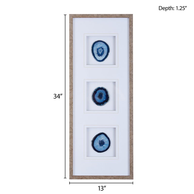Pemberly Row Modern Real Stone Framed Graphic (4