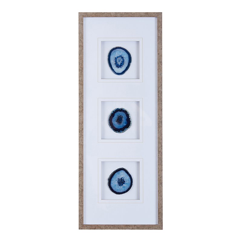 Pemberly Row Modern Real Stone Framed Graphic (4