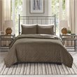 Pemberly Row 3-Piece Polyester Printed Reversible Coverlet Set in Brown