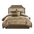 Pemberly Row Contemporary 24-Piece Polyester Comforter Set in Brown