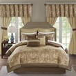Pemberly Row Contemporary 24-Piece Polyester Comforter Set in Brown