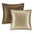 Pemberly Row Contemporary 24-Piece Polyester Comforter Set in Brown