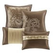 Pemberly Row Contemporary 24-Piece Polyester Comforter Set in Brown