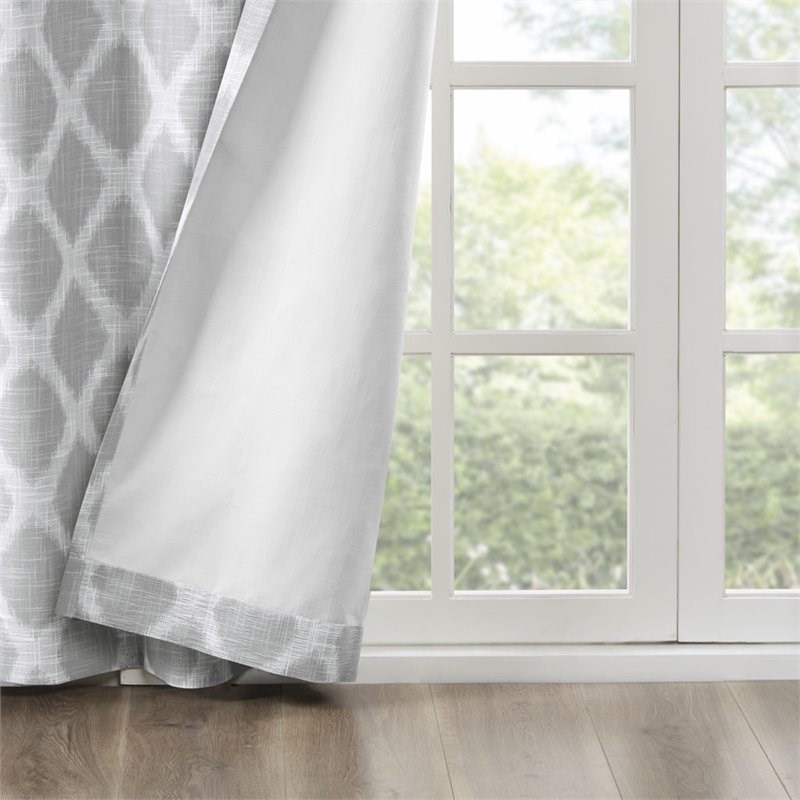 Pemberly Row Polyester Blackout Printed Window Panel in Gray