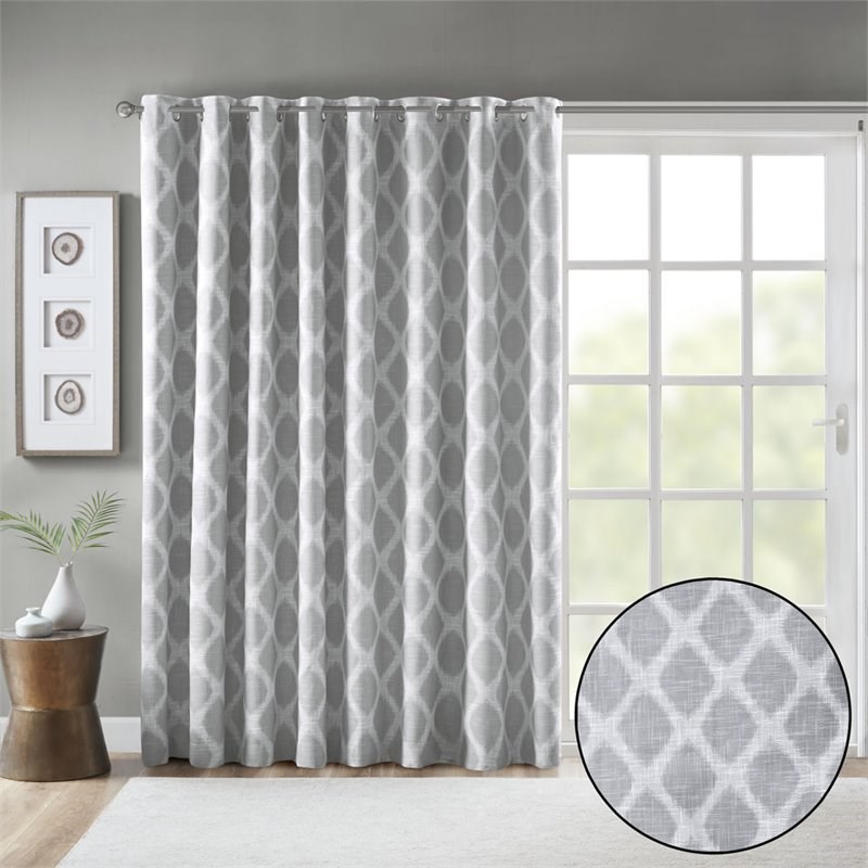 Pemberly Row Polyester Blackout Printed Window Panel in Gray