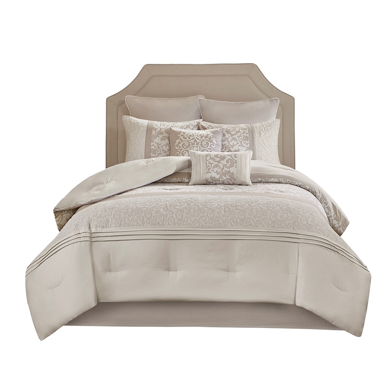 Pemberly Row 8-Piece Fabric Comforter Set with Quilting in Gray