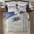 Pemberly Row 6-Piece Cotton Comforter Set w/ Decorative Pillows in Blue