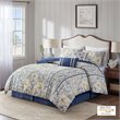 Pemberly Row 6-Piece Cotton Comforter Set w/ Decorative Pillows in Blue