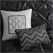 Pemberly Row 7-piece Farmhouse Polyester Polyoni Comforter Set in Black