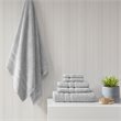 Pemberly Row 6-piece Contemporary Turkish Cotton Towel Set in Gray