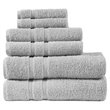 Pemberly Row 6-piece Contemporary Turkish Cotton Towel Set in Gray