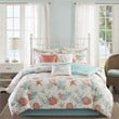 Pemberly Row 7-piece Cotton Comforter Set in Coral Pink