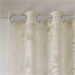 Pemberly Row Polyester Fabric Palm Leaf Burnout Window Sheer in Natural