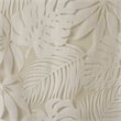Pemberly Row Polyester Fabric Palm Leaf Burnout Window Sheer in Natural