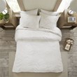 Pemberly Row Cotton Chenille Palm Comforter Set in Off White