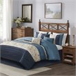 Pemberly Row 7-Piece 100 Percent Polyester Polyoni Comforter Set in Navy