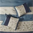 Pemberly Row 7-Piece 100 Percent Polyester Polyoni Comforter Set in Navy