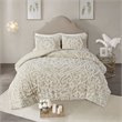 Pemberly Row Cotton Tufted King/Cal King Duvet Cover Set in Brown