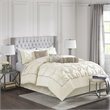 Pemberly Row 7-Piece Polyester Polyoni Set with Pleats in Ivory