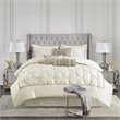 Pemberly Row 7-Piece Polyester Polyoni Set with Pleats in Ivory