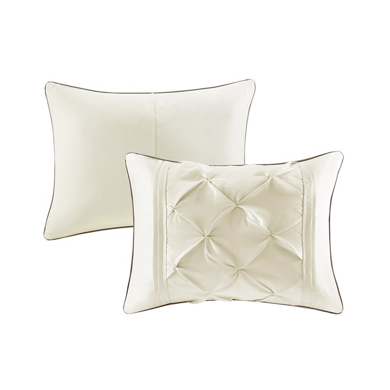 Pemberly Row 7-Piece Polyester Polyoni Set with Pleats in Ivory