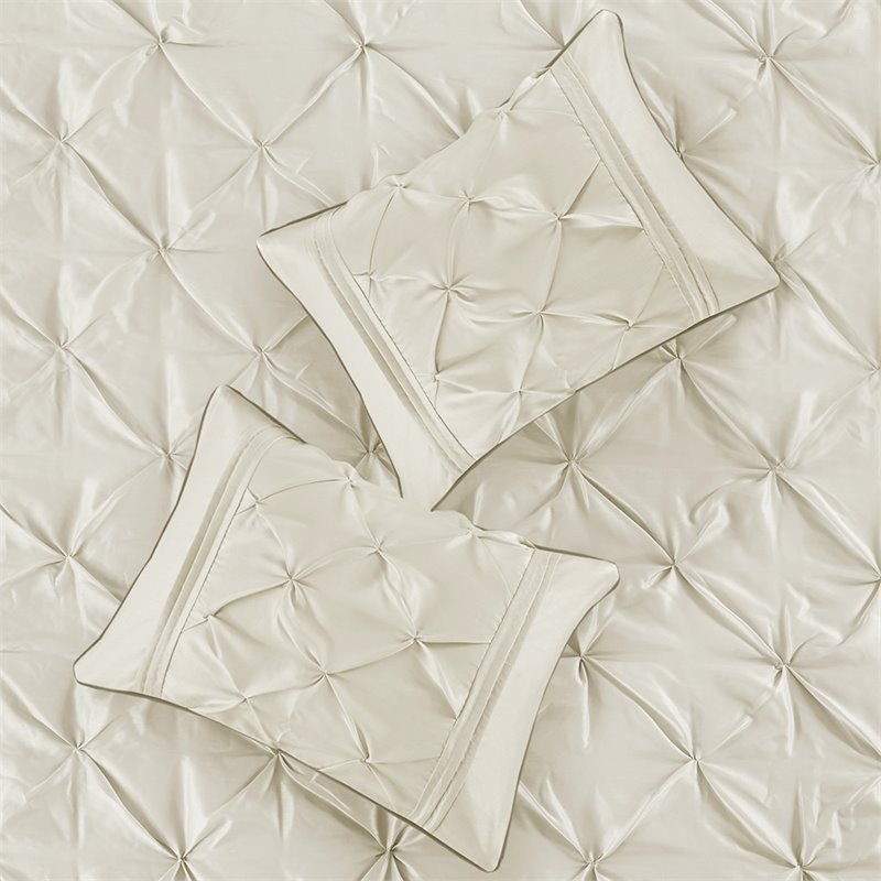 Pemberly Row 7-Piece Polyester Polyoni Set with Pleats in Ivory