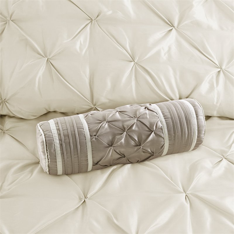 Pemberly Row 7-Piece Polyester Polyoni Set with Pleats in Ivory