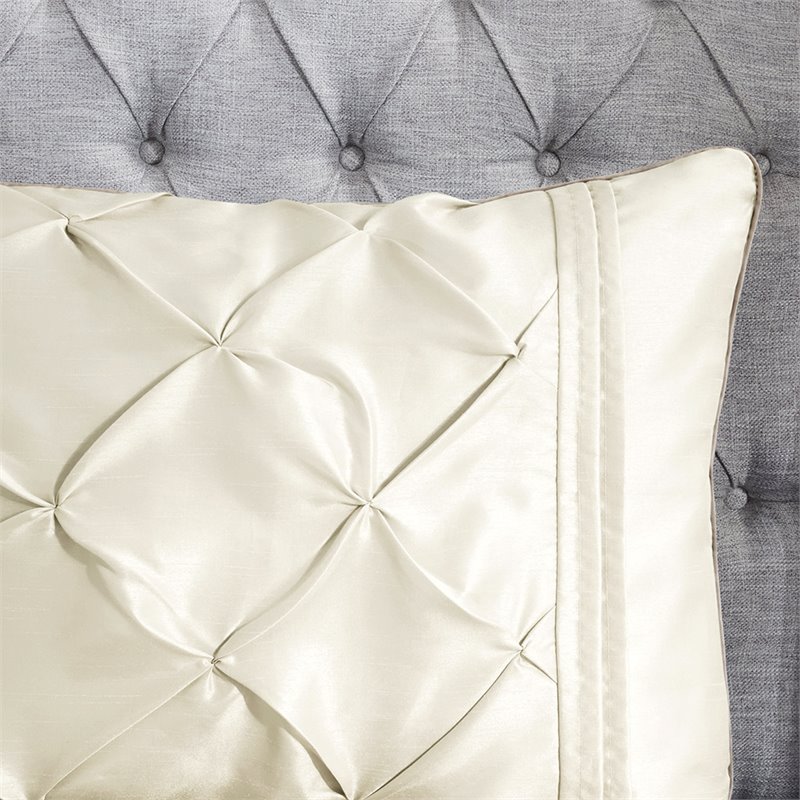 Pemberly Row 7-Piece Polyester Polyoni Set with Pleats in Ivory