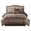 Pemberly Row 7-Piece Polyester Jacquard Comforter Set in Red