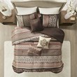 Pemberly Row 7-Piece Polyester Jacquard Comforter Set in Red