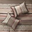Pemberly Row 7-Piece Polyester Jacquard Comforter Set in Red