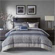 Pemberly Row 7-Piece Polyester Jacquard Comforter Set in Navy