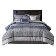 Pemberly Row 7-Piece Polyester Jacquard Comforter Set in Navy