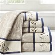 Pemberly Row 6-Piece Cotton Embroidered Jacquard Towel Set in Navy