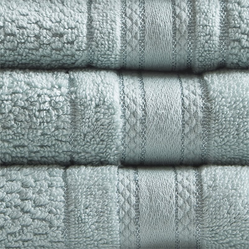 Pemberly Row Contemporary 6-Piece Cotton Super Soft Towel Set in Seafoam