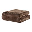 Pemberly Row Polyester Solid Pieced Corduroy Plush Throw in Brown