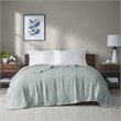 Pemberly Row Cotton Basketweave Blanket with 1