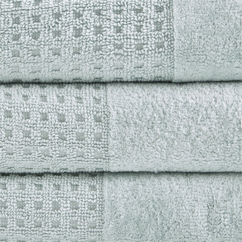 Pemberly Row Spa 6-Piece 100 Percent Cotton Towel Set in Aqua Blue