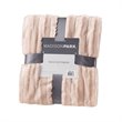 Pemberly Row Polyester Solid Stripe Plaited Brushed Long Fur Throw in Blush Pink